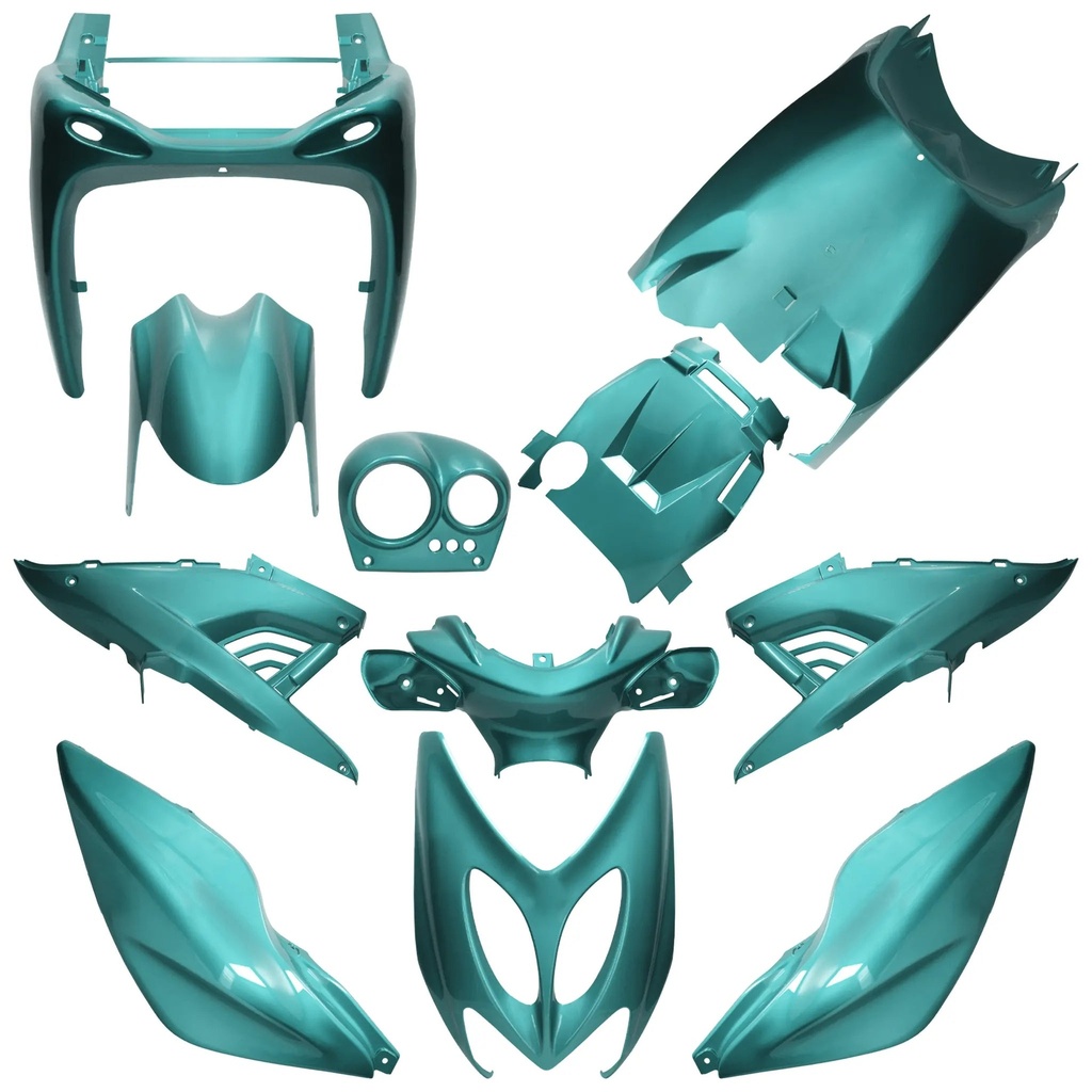 Kit carenados Yamaha Aerox / MBK Nitro <13 11 piezas AllPro - turquesa metalizado