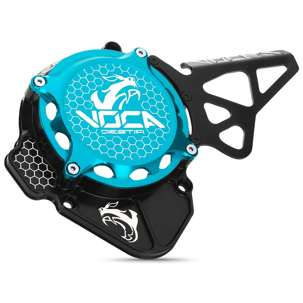 Tapa de encendido completa VOCA CNC Derbi - Azul cian
