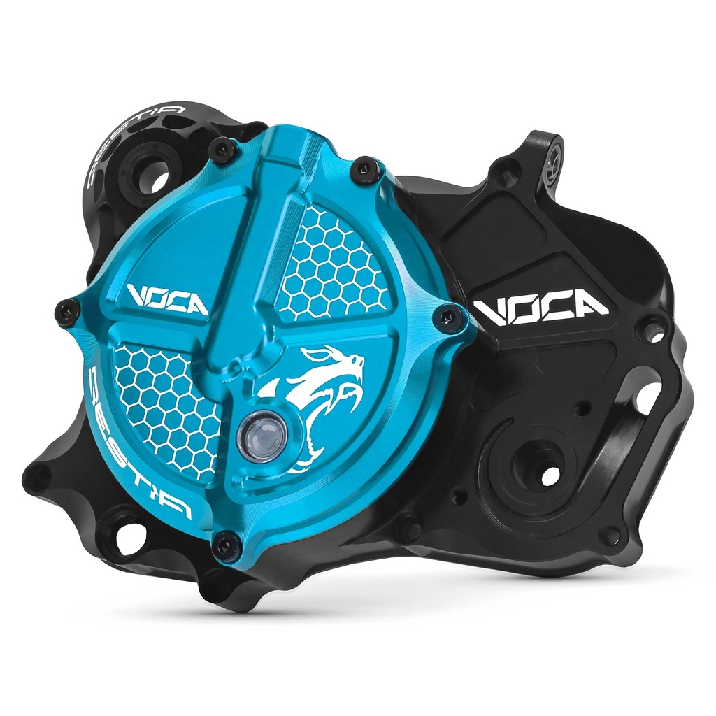 Tapa de embrague completa Derbi Euro 3/4 Voca CNC - azul cian
