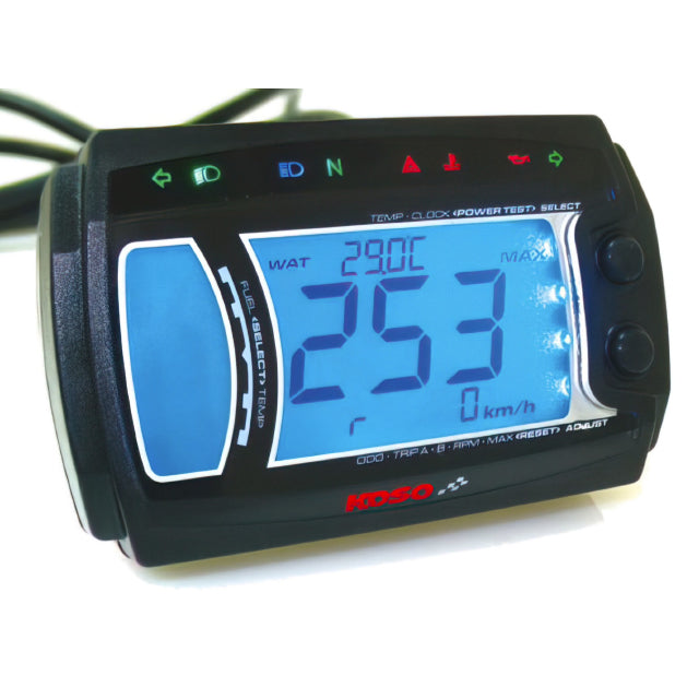 Marcador completo Koso ATV XR-SRN Rpm, Temp, Cuenta horas, 2t/4t iluminado azul
