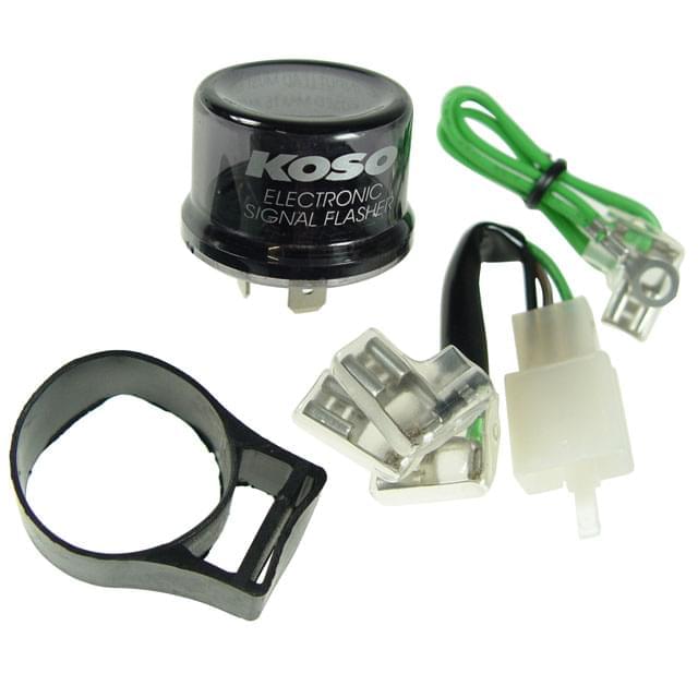 Relé Intermitentes KOSO digital (3 Contactos/12V/15Ah max) - incl adapt.
