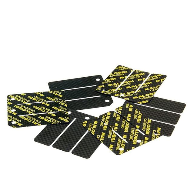 Laminas de Carbono Malossi para caja de Laminas de origen, Derbi Senda EBE-050-EBS050-D50B0 (sp.0,30-0,35-0,40 )