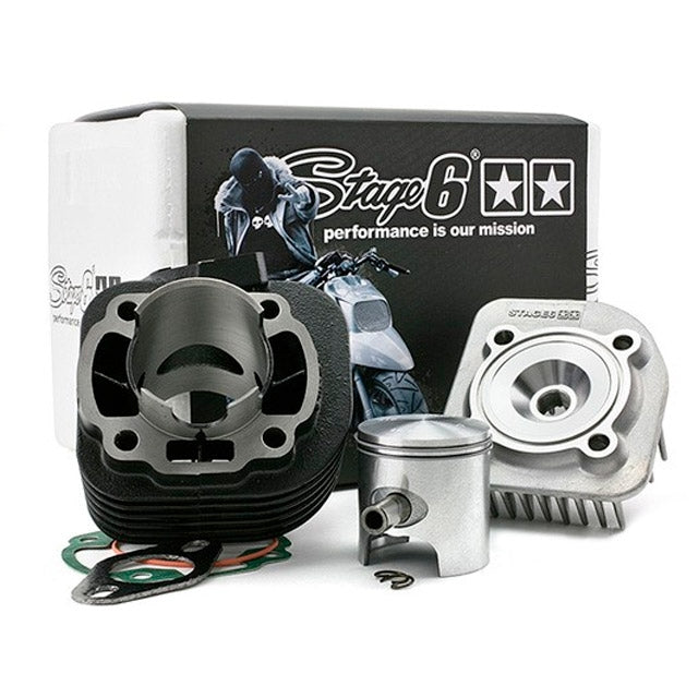 Cilindro (Kit) Stage6 STREETRACE 70c.c., hierro, Minarelli hor. AC