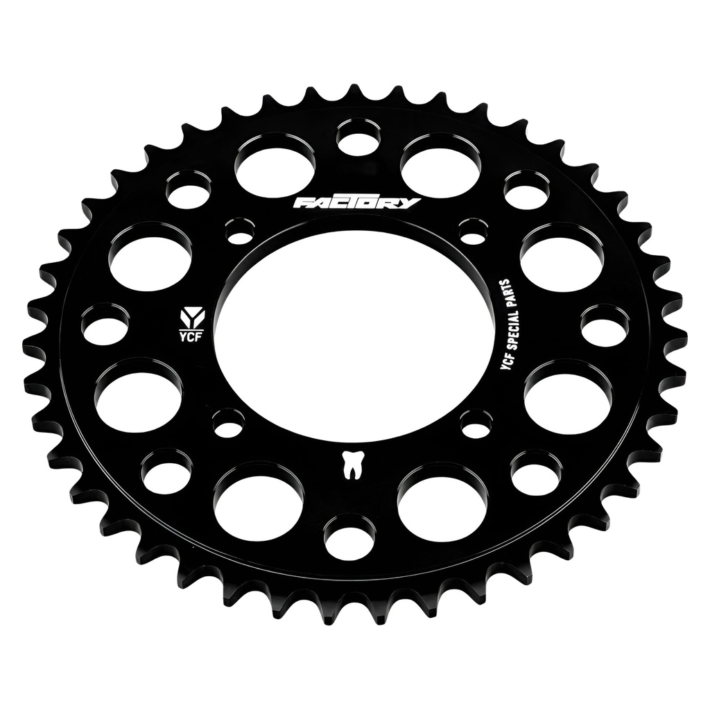 Corona Pitbike Z-37 420 4 agujeros Aluminio Negro YCF