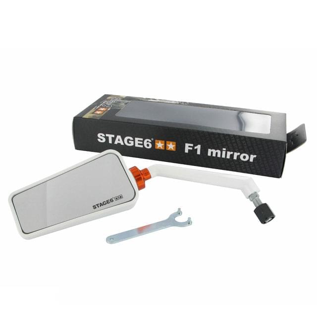 Retrovisor Stage6 SSP F1-Look, lado izquierdo, blanco