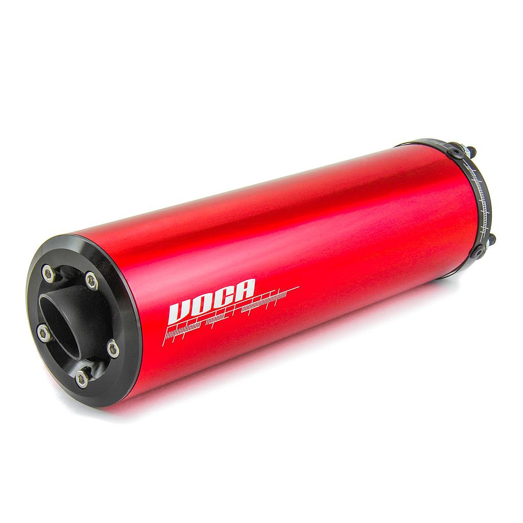 Silenciador VOCA Racing Red-Alu, adapt a SCR, Mk ProRace, MK SP, Barikit BRK, rojo/anodizado
