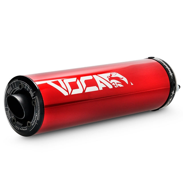 Silenciador VOCA Racing Red-Alu, adapt a SCR, Mk ProRace, MK SP, Barikit BRK, rojo/anodizado
