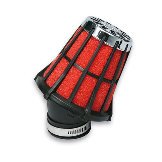 Filtro Malossi E5, rojo, carcasa negra, conexion 42mm, Dell Orto PHBH 26-30