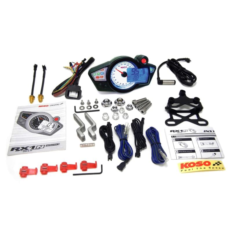 Velocímetro Koso RX1N GP Style Display blanco, luz azul (CE)