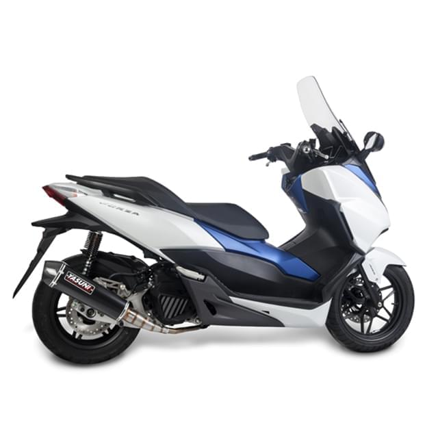 Escape Honda Forza 125 homologado CE Negro tapa de carbono Yasuni 4T