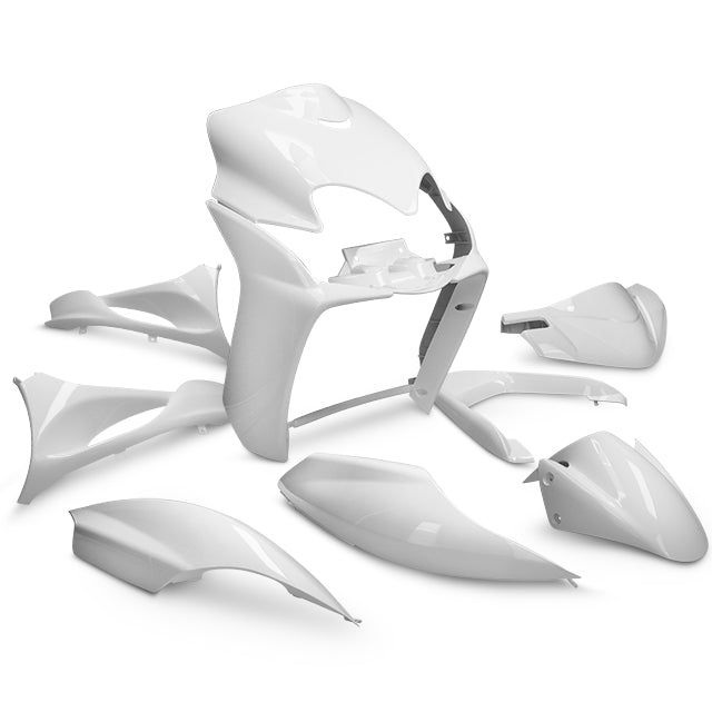 Kit de carenados Yamaha Jog R RR / MBK Mach G 9 piezas blanco AllPro