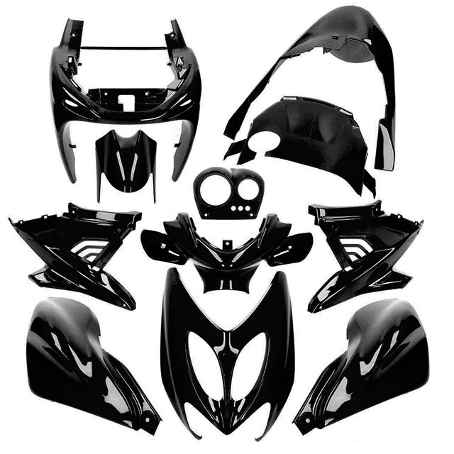 Carenados Yamaha Aerox / MBK Nitro hasta 2013 11 piezas AllPro negro metálico