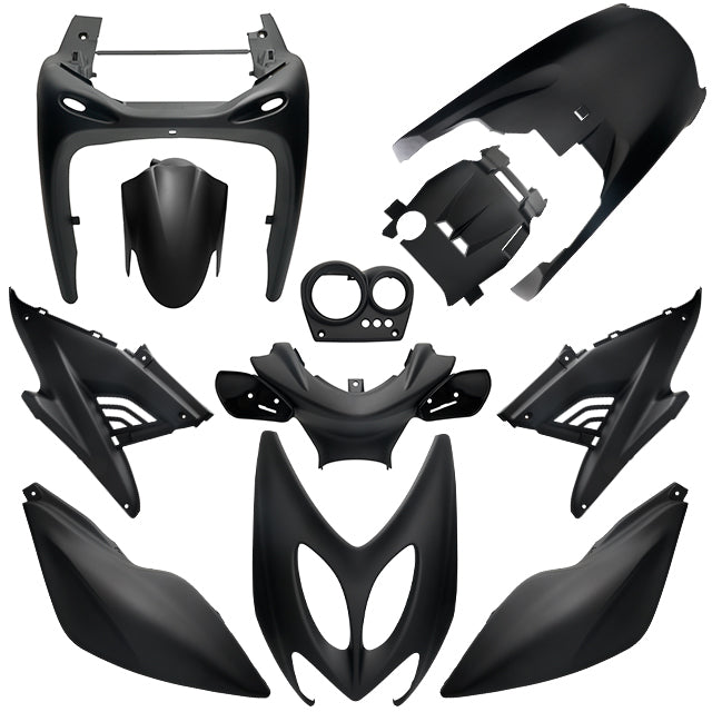 Carenados Yamaha Aerox / MBK Nitro hasta 2013 11 piezas AllPro negro mate