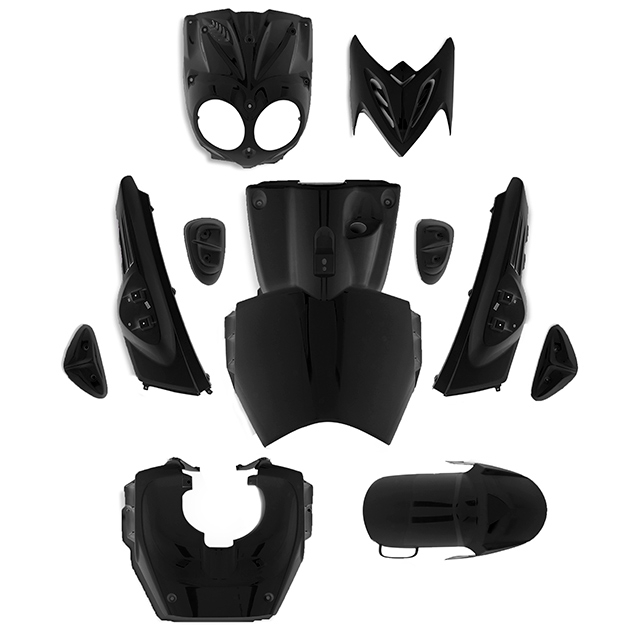 Kit de carenados Yamaha Slider / MBK Stunt 11 piezas AllPro negro