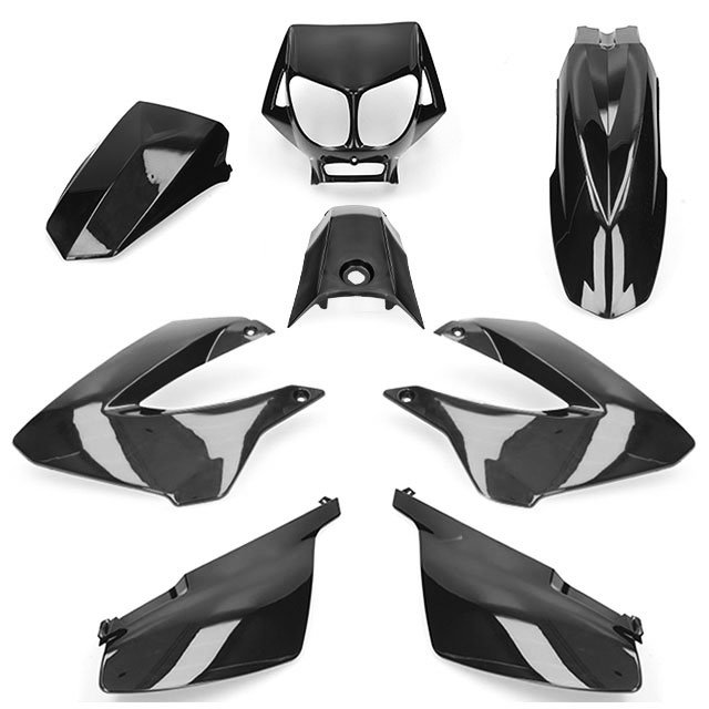 Carenados Derbi Senda 2000-2010 8 piezas inyección AllPro negro