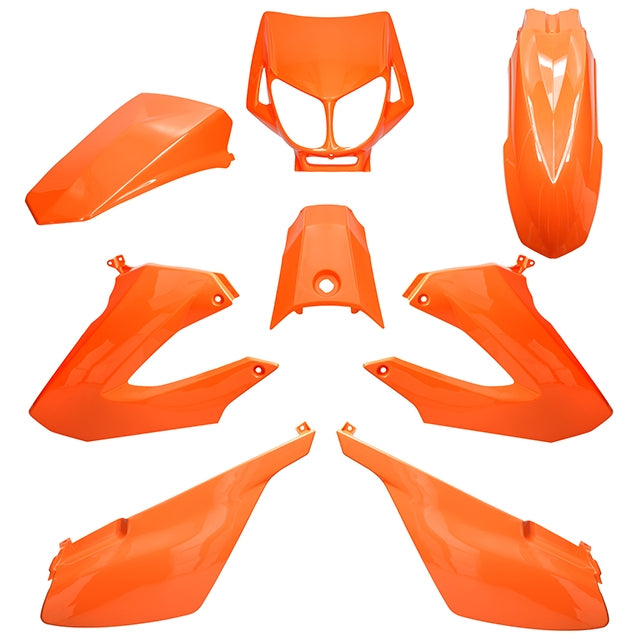 Carenados Derbi Senda 2000-2010 8 piezas inyección AllPro naranja