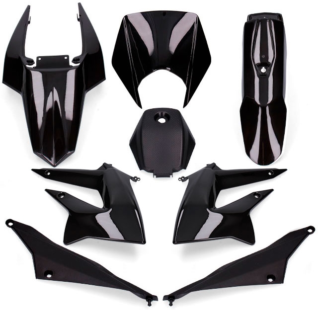 Carenados Derbi Senda DRD Racing/X-treme 11-17 8 piezas inyeción AllPro negro