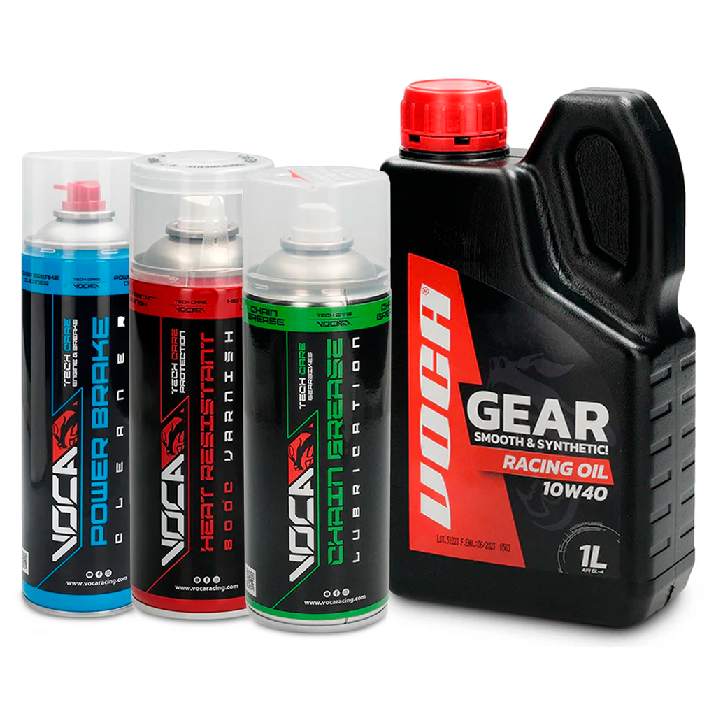 Kit mantenimiento Voca Gearbikes Laca, limp.frenos, grasa cadena y aceite trans. 10w40