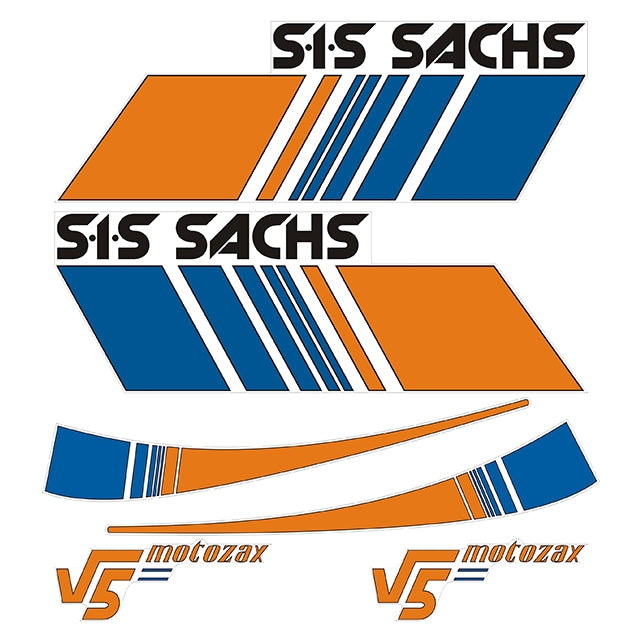 Kit pegatinas SIS SACHS V5 Motozax Naranja / Azul