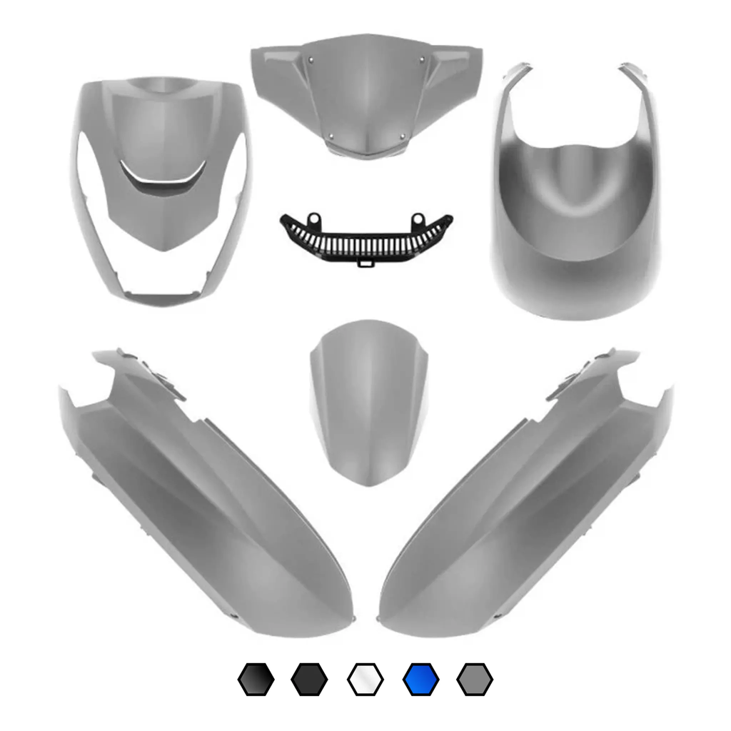 Kit de carenados Peugeot Kisbee 50/100 6 piezas negro metálico AllPro