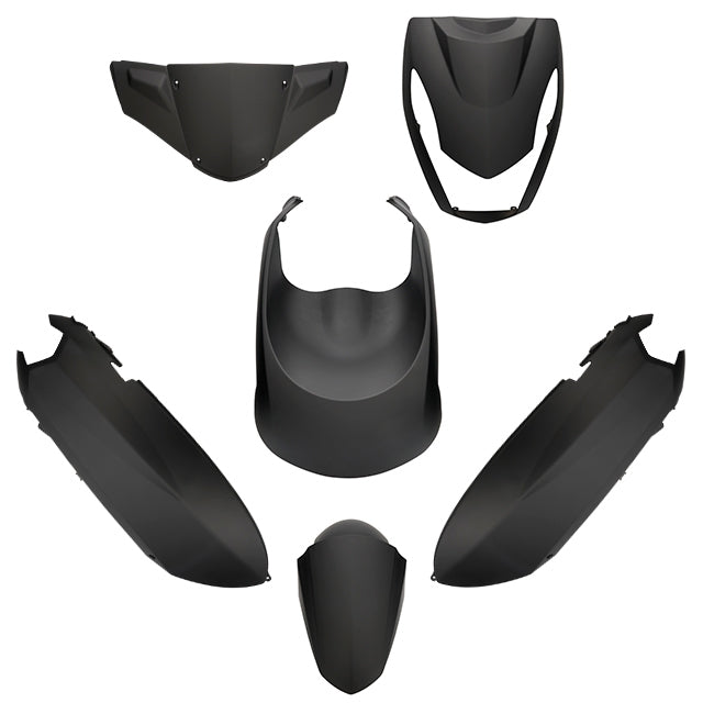 Kit de carenados Peugeot Kisbee 50/100 6 piezas negro mate AllPro