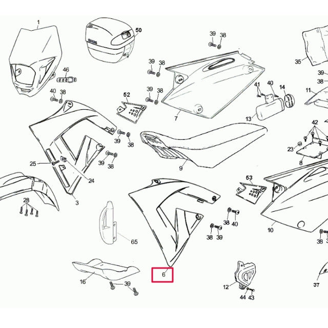 Tapa delantera izquierda Rieju MRX 50 azul