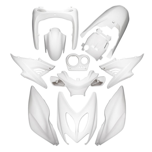 Carenados Yamaha Aerox / MBK Nitro hasta 2013 11 piezas AllPro blanco mate