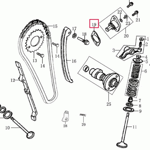 Junta tapa tensor Rieju Marathon / Tango AC 125cc 