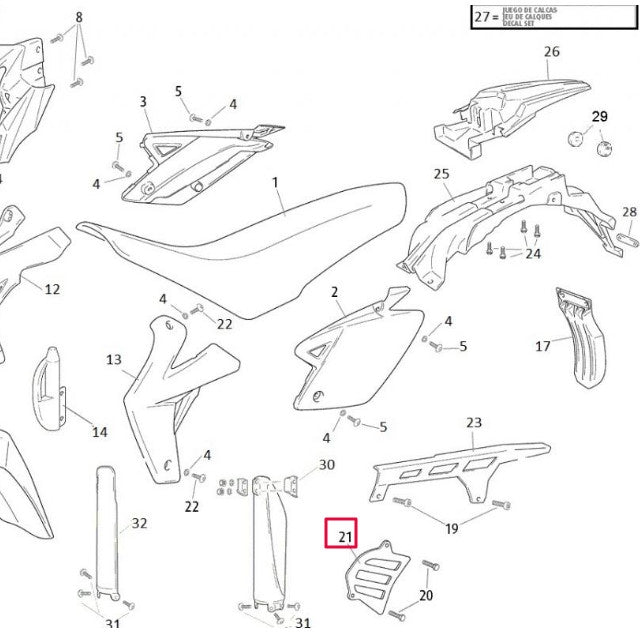 Protector piñón salida Rieju Marathon / RS3 125cc