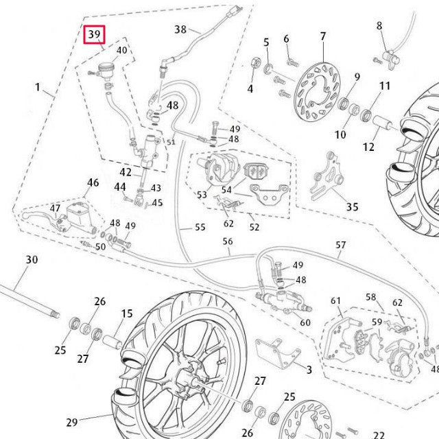 Bomba de freno trasera completa Rieju MRT 50 / Marathon 125