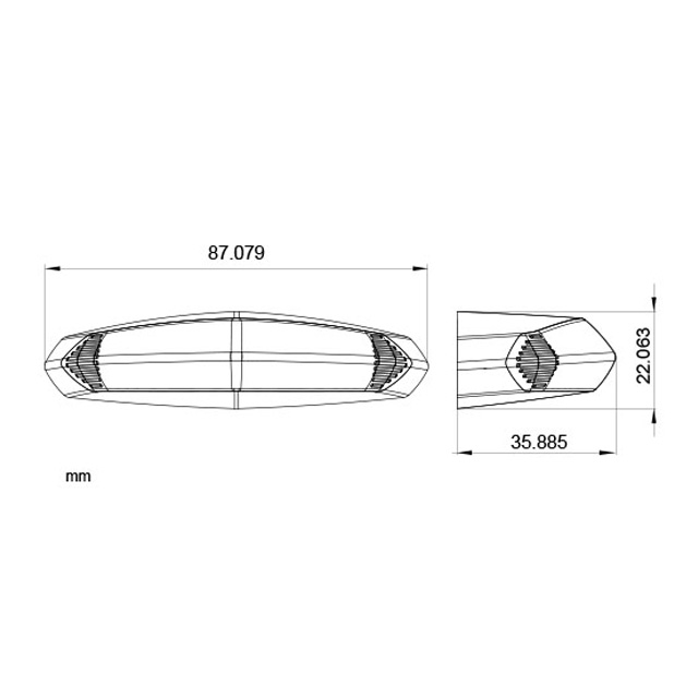 Piloto trasero universal LED Koso Taillight Mini GT-01 Homologado - Transparente 