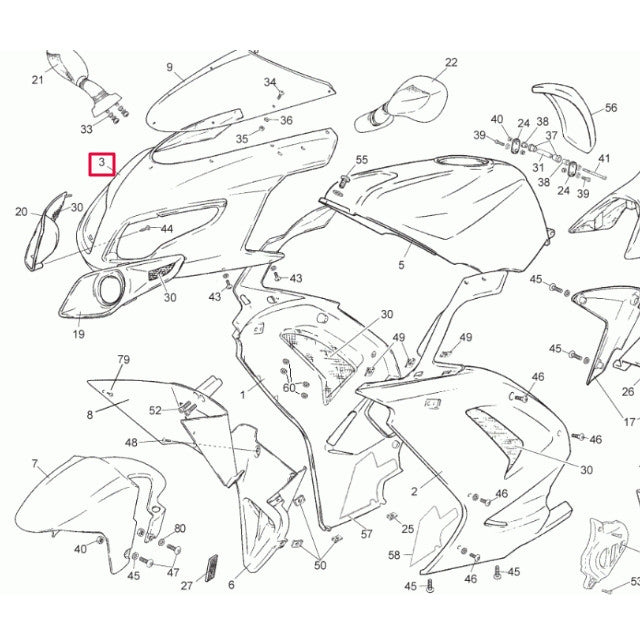 Carenado cúpula faro Rieju RS2 50 Matrix azul