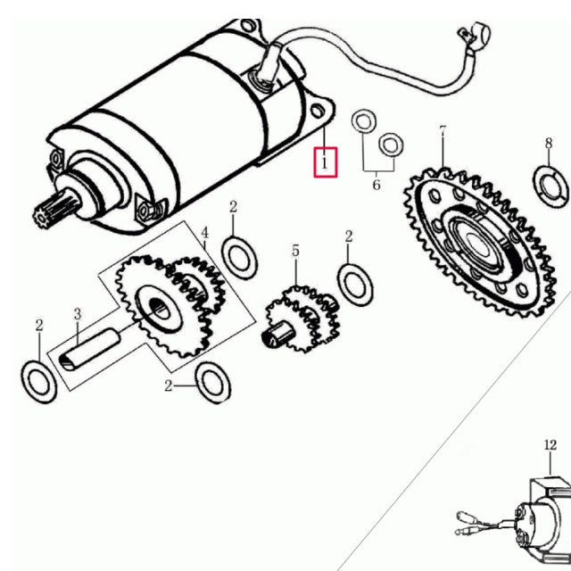 Motor de arranque para motor E4 Rieju 125 Marathon / Tango
