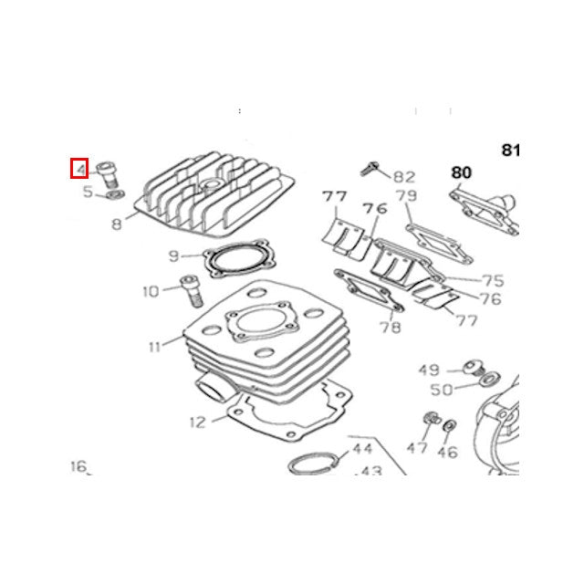 Espárrago culata cilindro 6X30 AllPro MX 50