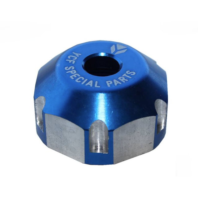 Tuerca dirección CNC M22 Pitbike YCF - Azul