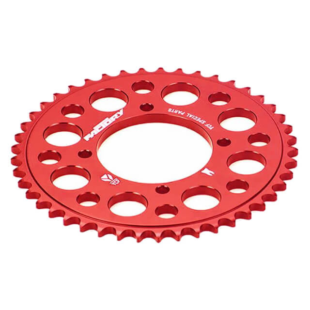 Corona Pitbike Z-37 420 4 agujeros Aluminio Rojo YCF
