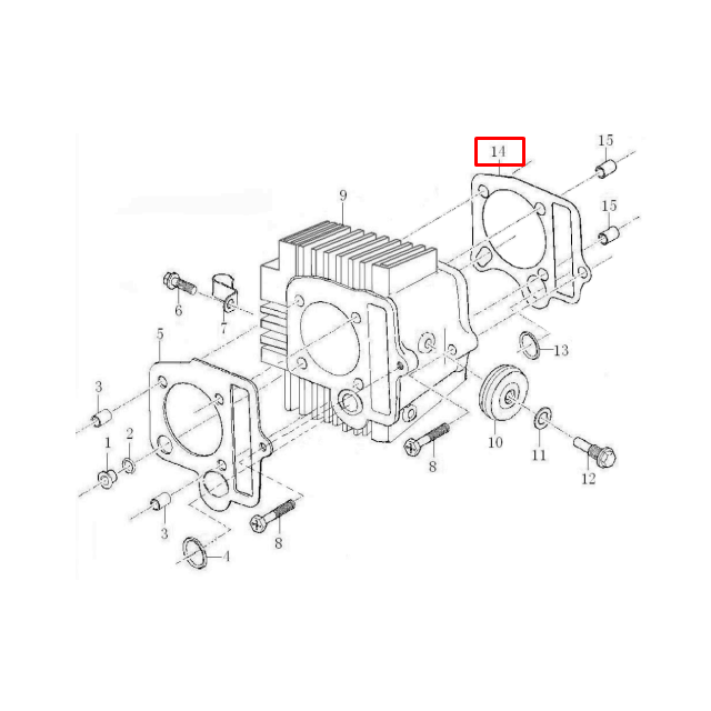 Junta cilindro Pitbike motor semi-auto 88 Zongshen