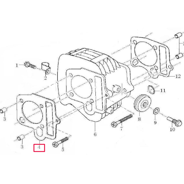 Junta culata Pitbike motor 125-G-02 Zongshen