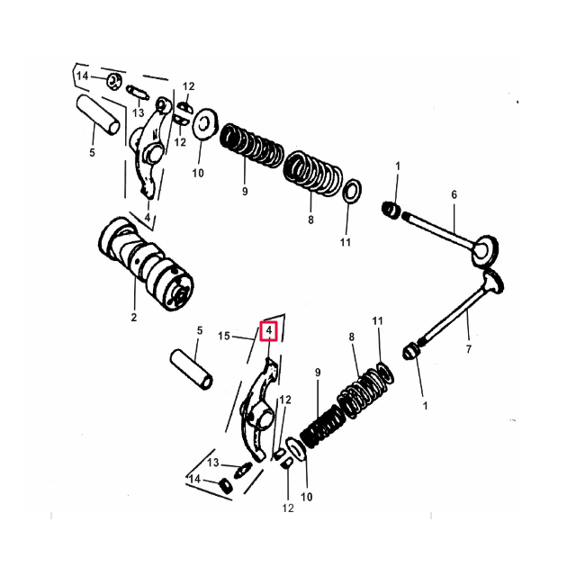Balancín culata Pitbike motor 125P YX
