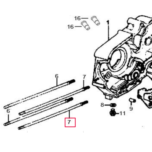 Espárrago cilindro tipo B Pitbike motor 125P YX