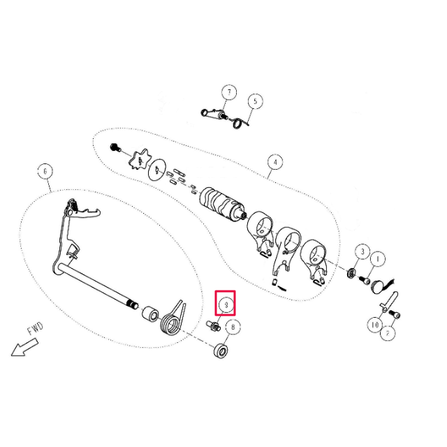 Pin centrador eje pedal de cambio Pitbike motor Daytona Anima
