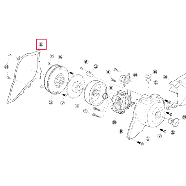 Junta tapa encendido 190 arranque elec. motor Daytona Anima