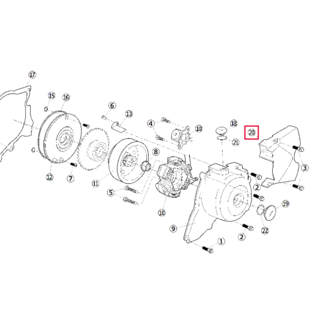 Tapa piñón de arrastre 190 arranque elec. motor Daytona Anima