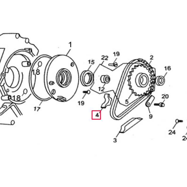 Protector cadena arranque eléctrico Pitbike motor 150-02E YX