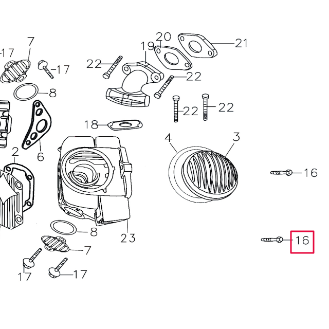 Tornillo culata tipo 2 Pitbike motor 150-3/E 150-5 YX