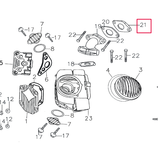 Junta tobera de admisión Pitbike motor 125-150 YX