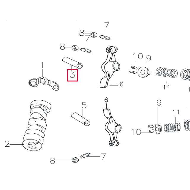 Eje pasador balancín Pitbike motor 150-3/E 150-5 YX