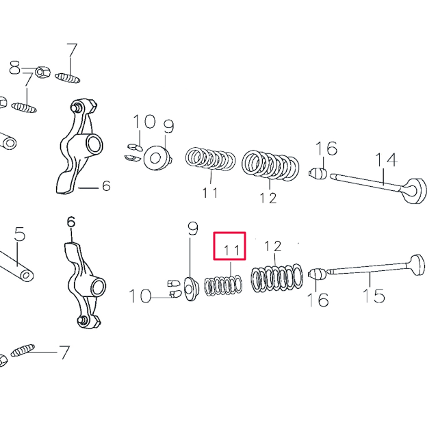 Muelle de válvula pequeño Pitbike motor 150-3/E 150-5 YX