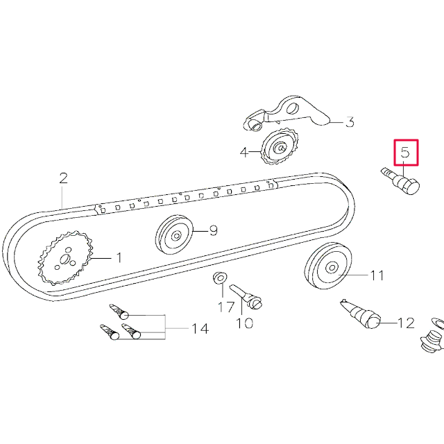 Tornillo soporte tensor distribución Pitbike motor 150-3/E 150-5 YX