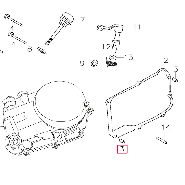 Casquillo centrador tapa embrague Pitbike motor 150-3 150-5 YX